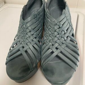 Chocolat blu leather & cork heels platforms women’s high end size 10